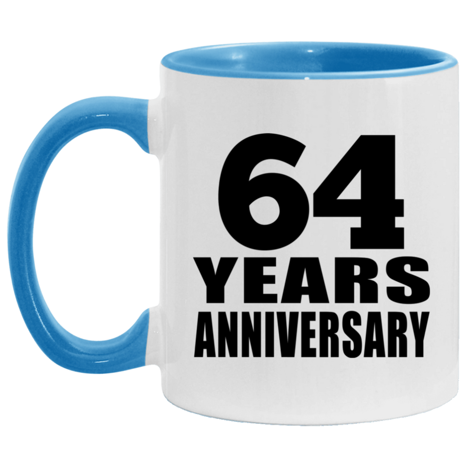 64th Anniversary 64 Years - 11oz Accent Mug Blue