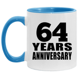64th Anniversary 64 Years - 11oz Accent Mug Blue