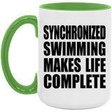 Synchronized Swimming Makes Life Complete - 15oz Accent Mug Green