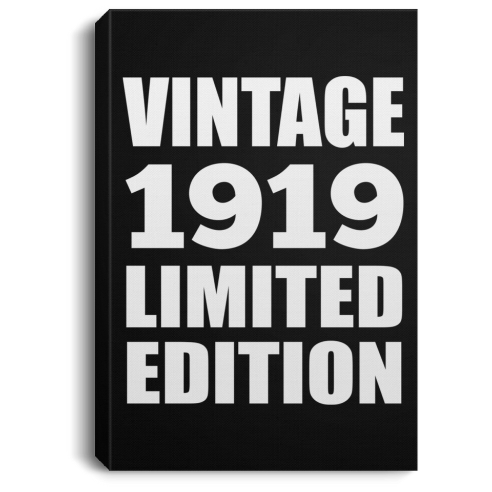 105th Birthday Vintage 1919 Limited Edition - Canvas Portrait
