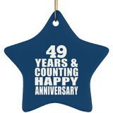Happy 49th Anniversary 49 Years & Counting - Star Ornament