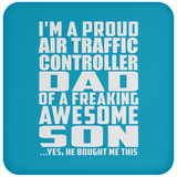 Proud Air Traffic Controller Dad Of Awesome Son - Drink Coaster