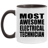 Most Awesome Electrical Technician - 11oz Accent Mug Black