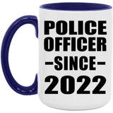 Police Officer Since 2022 - 15oz Accent Mug Purple