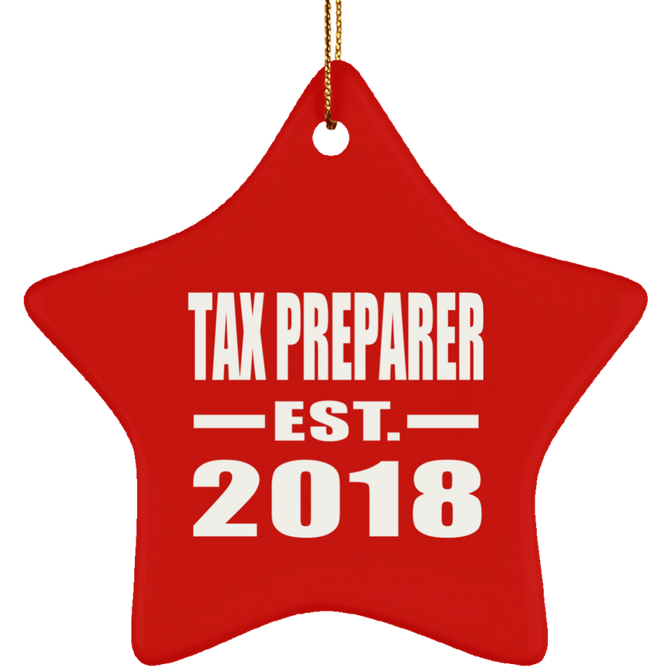 Tax Preparer Established EST. 2018 - Star Ornament