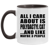 All I Care About Is Polydactyl Cat - 11oz Accent Mug Black
