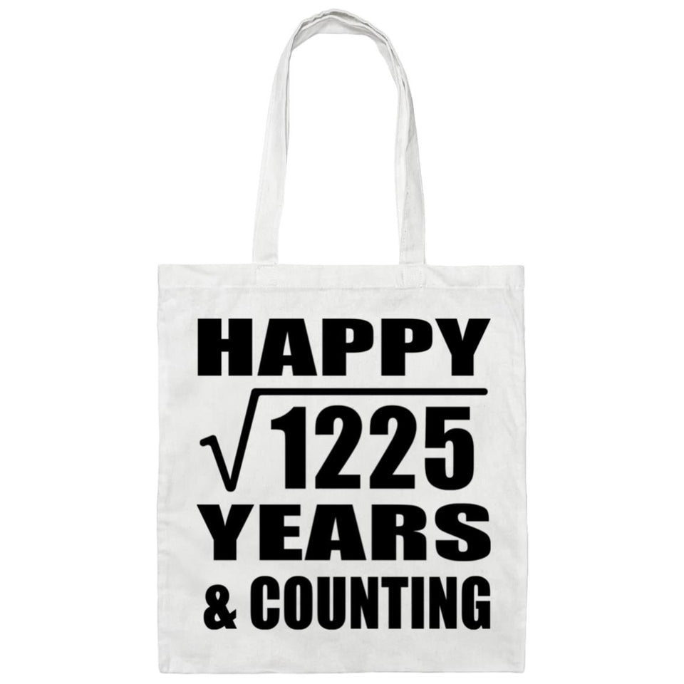 Happy 35th Anniversary Square Root of 1225 Years & Counting - Tote Bag White