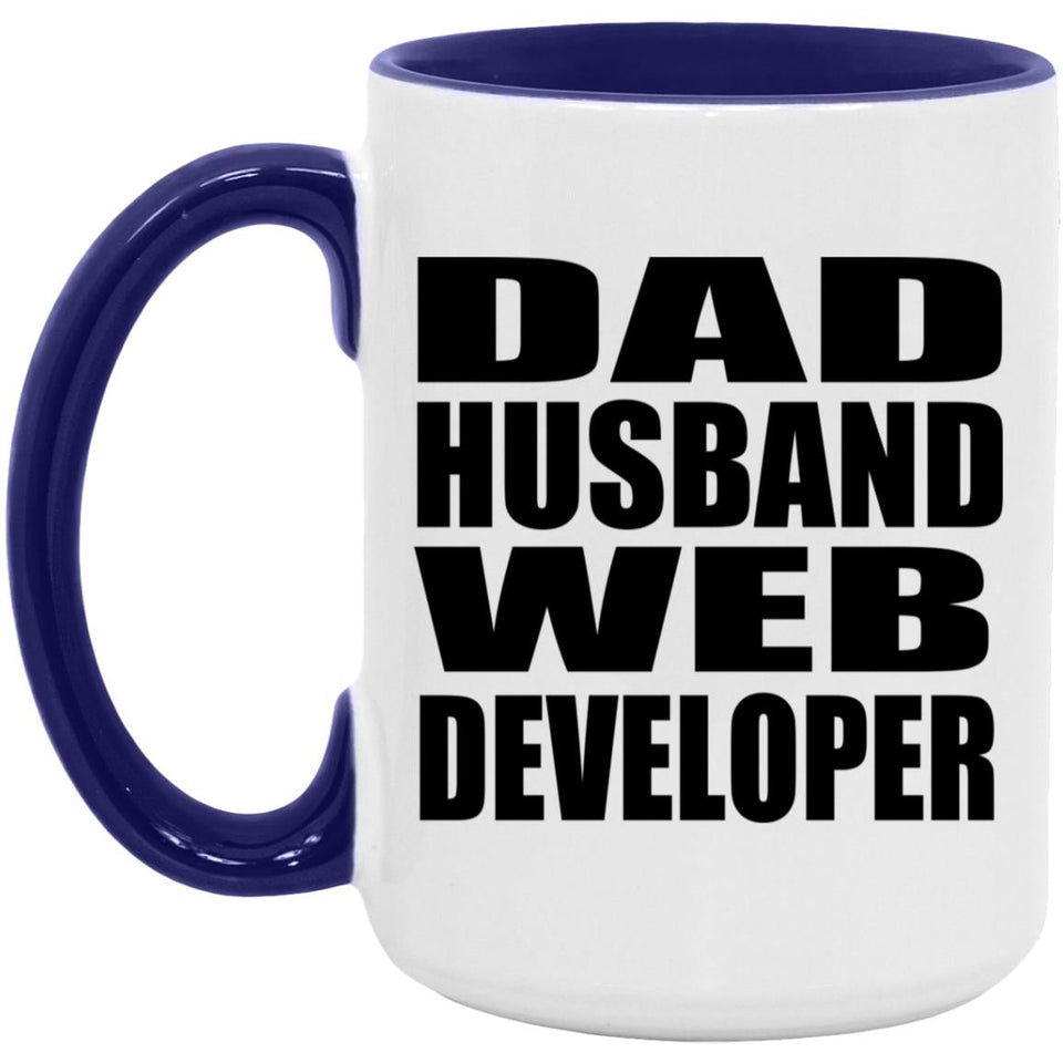 Dad Husband Web Developer - 15oz Accent Mug Purple