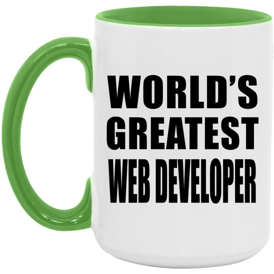 World's Greatest Web Developer - 15oz Accent Mug Green