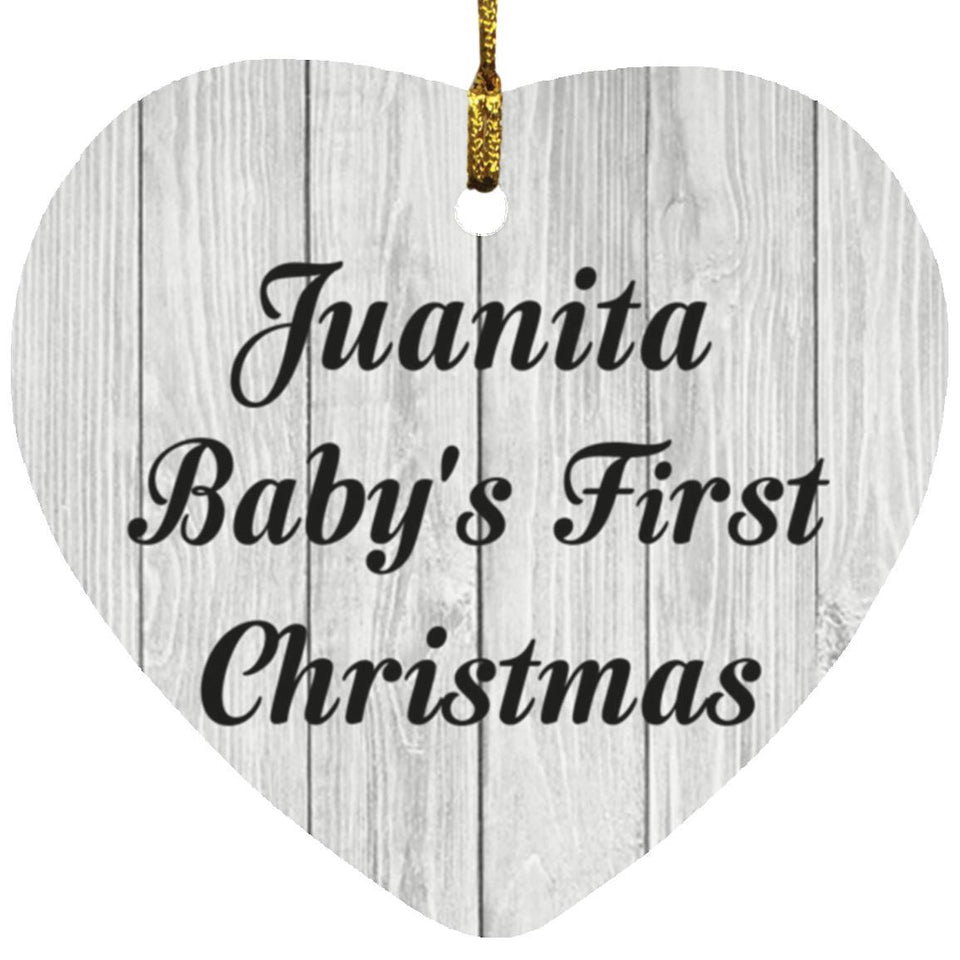 Juanita Baby's First Christmas - Heart Ornament F