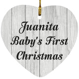 Juanita Baby's First Christmas - Heart Ornament F