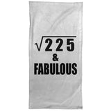 15th Birthday Square Root of 225 & Fabulous - Hand Towel