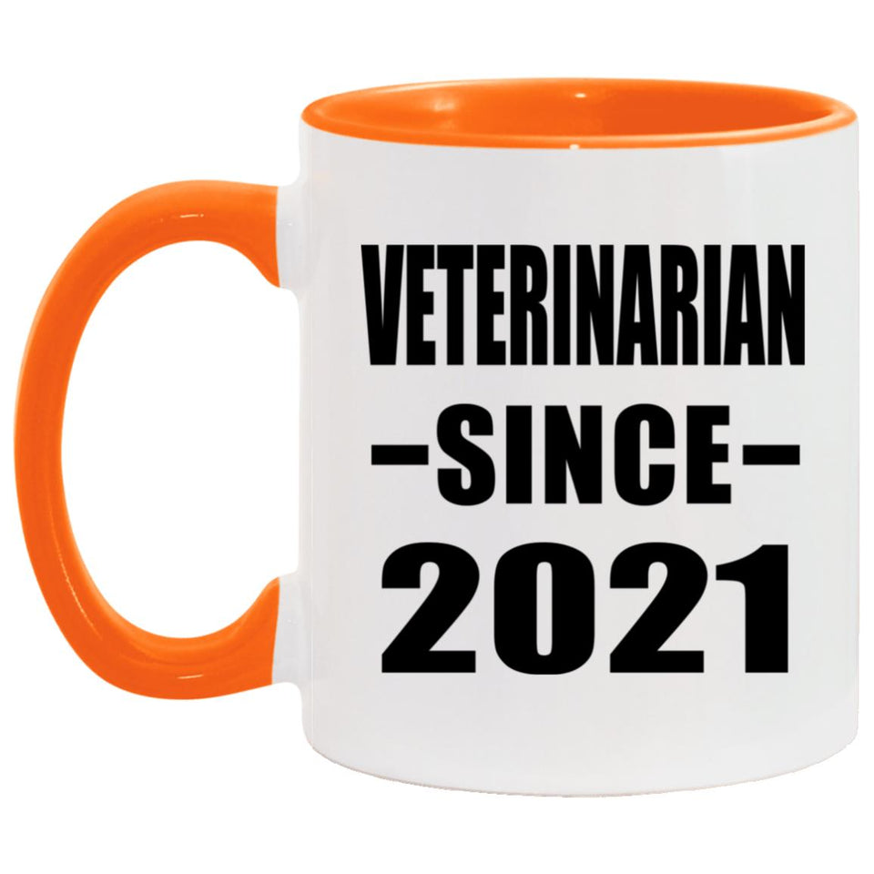 Veterinarian Since 2021 - 11oz Accent Mug Orange