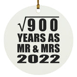30th Anniversary Square Root of 900 Years As Mr & Mrs 2022 - Circle Ornament