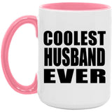 Coolest Husband Ever - 15oz Accent Mug Pink