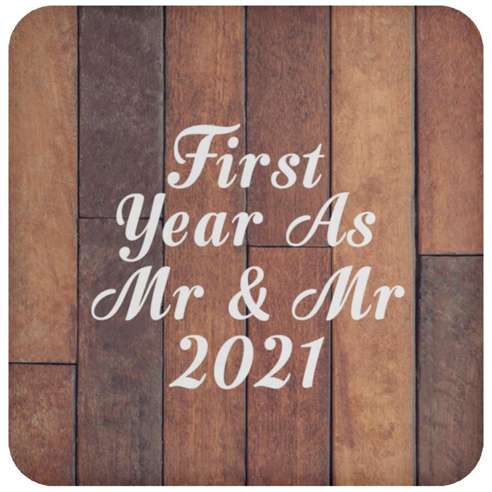 First Year As Mr & Mr 2021 - Drink Coaster E