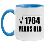 42nd Birthday Square Root of 1764 Years Old - 11oz Accent Mug Blue