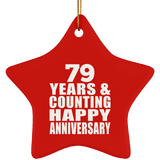 Happy 79th Anniversary 79 Years & Counting - Star Ornament
