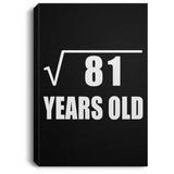 9th Birthday Square Root of 81 Years Old - Canvas Portrait