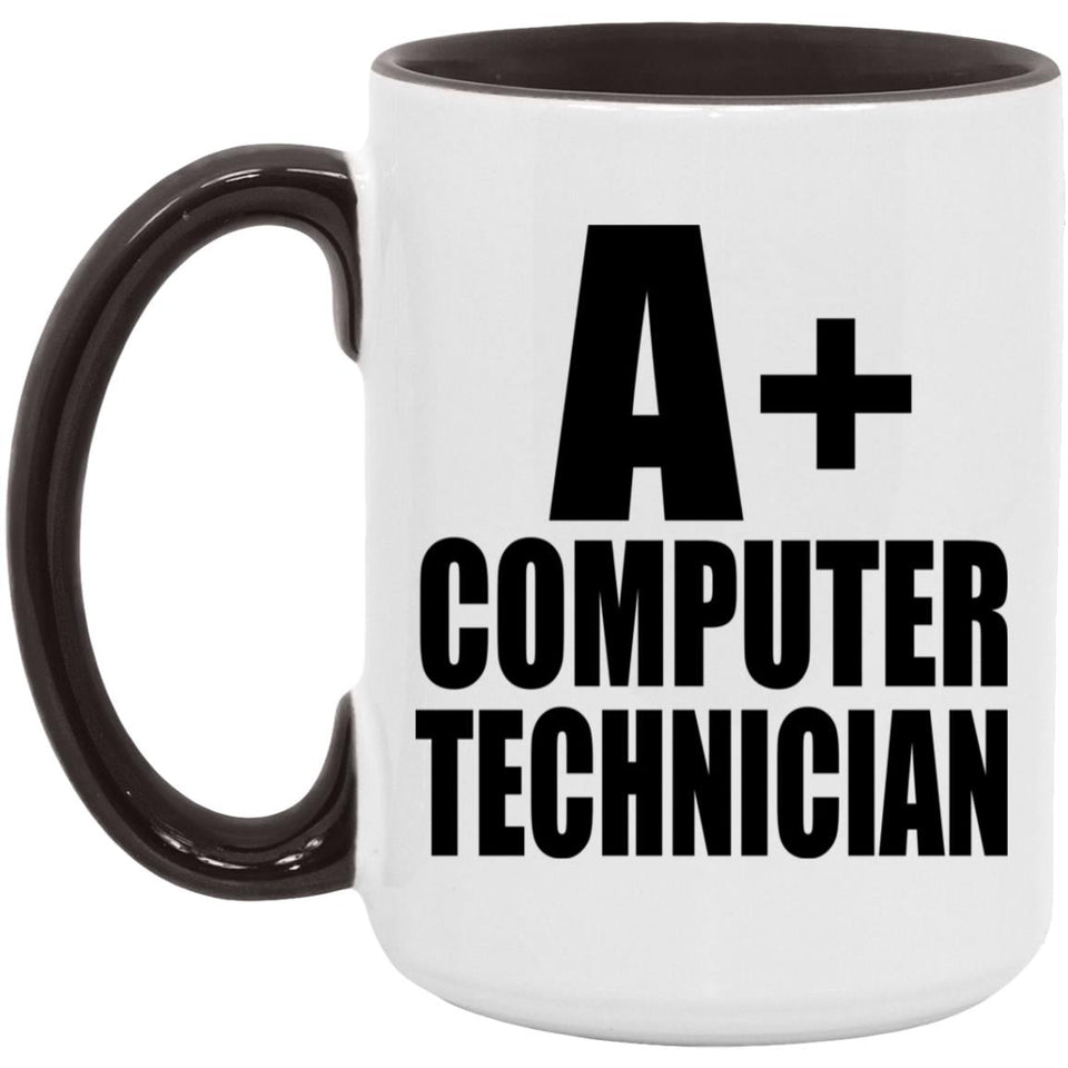 A+ Computer Technician - 15oz Accent Mug Black