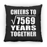 87th Anniversary Cheers To Square Root of 7569 Years Together - Throw Pillow Black