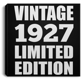 97th Birthday Vintage 1927 Limited Edition - Canvas Square