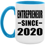 Entrepreneur Since 2020 - 15oz Accent Mug Blue