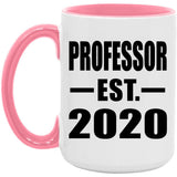 Professor Established EST. 2020 - 15oz Accent Mug Pink