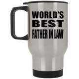 World's Best Father In Law - Silver Travel Mug