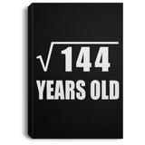12th Birthday Square Root of 144 Years Old - Canvas Portrait