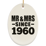 64th Anniversary Mr & Mrs Since 1960 - Oval Ornament