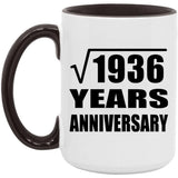 44th Anniversary Square Root of 1936 Years Anniversary - 15oz Accent Mug Black