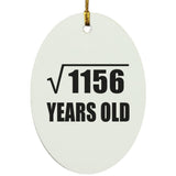 34th Birthday Square Root of 1156 Years Old - Oval Ornament