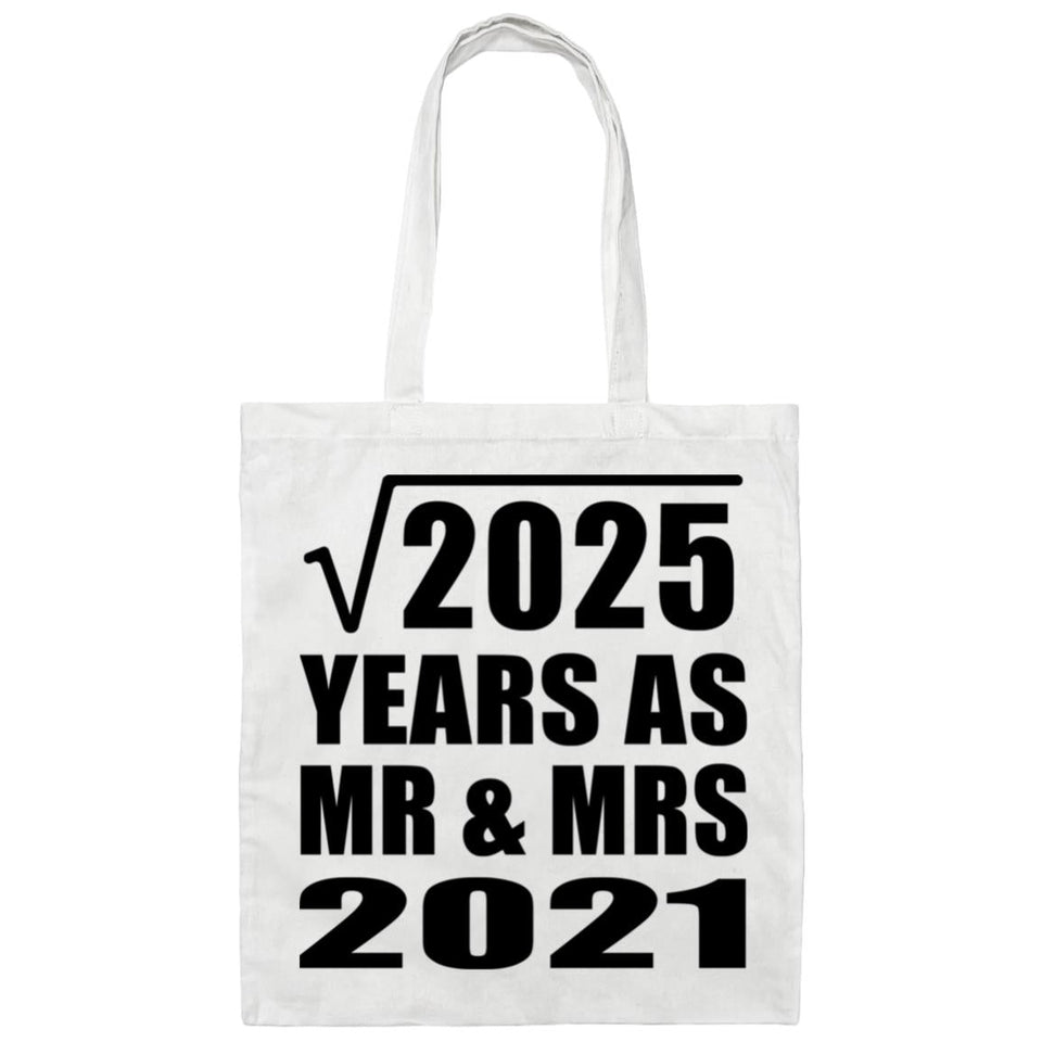 45th Anniversary Square Root of 2025 Years As Mr & Mrs 2021 - Tote Bag White