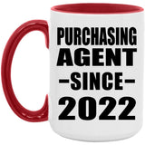 Purchasing Agent Since 2022 - 15oz Accent Mug Red