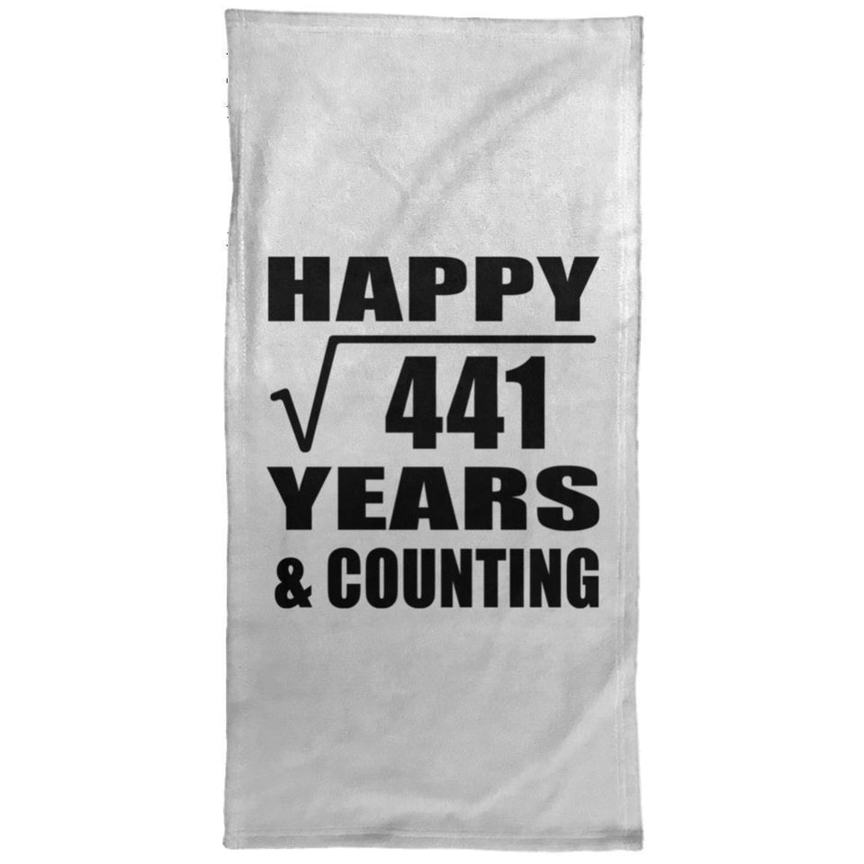 Happy 21st Anniversary Square Root of 441 Years & Counting - Hand Towel