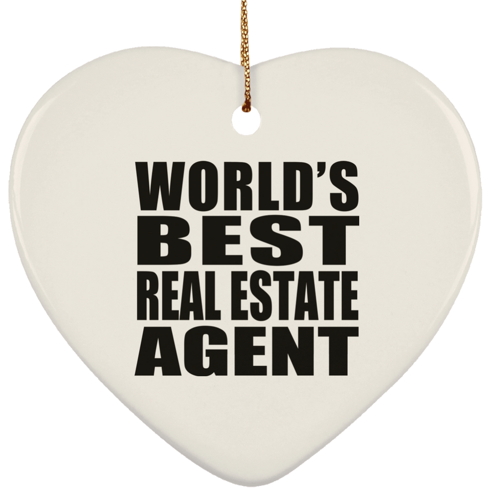 World's Best Real Estate Agent - Heart Ornament
