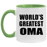 World's Greatest Oma - 11oz Accent Mug Green