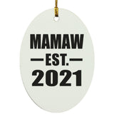 Mamaw Established EST. 2021 - Oval Ornament