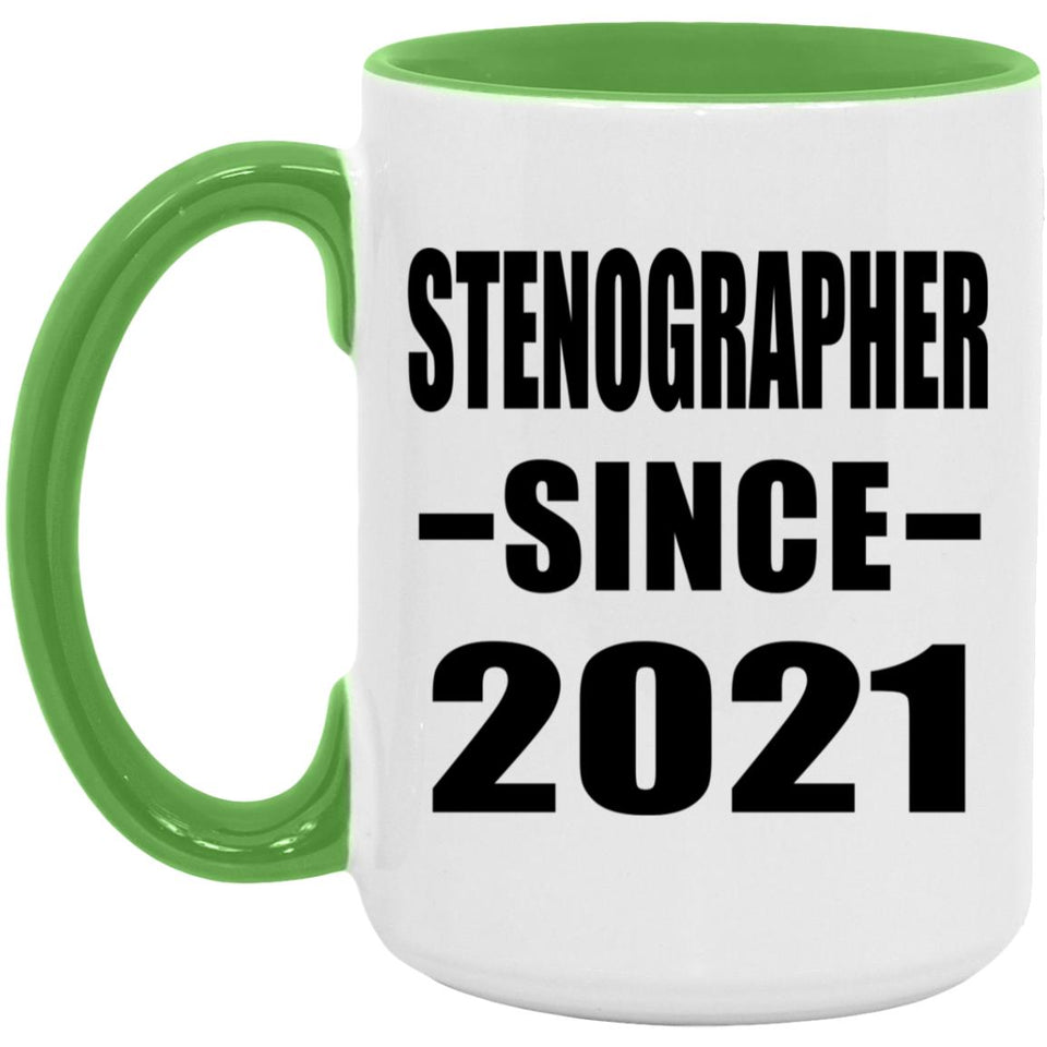 Stenographer Since 2021 - 15oz Accent Mug Green