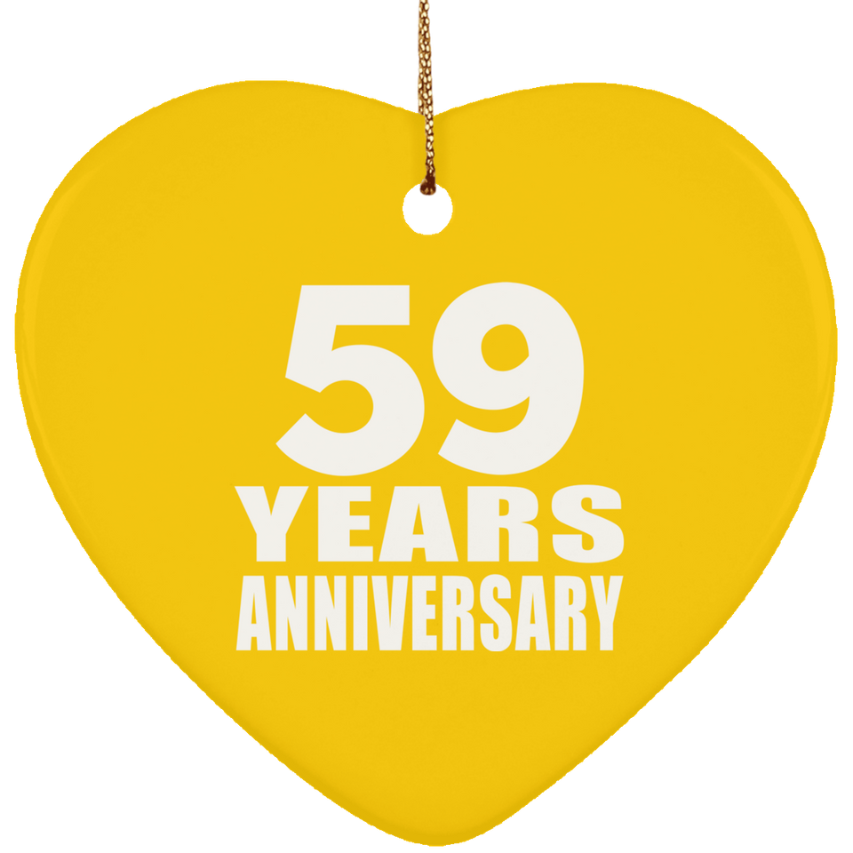 59th Anniversary 59 Years - Heart Ornament