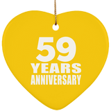 59th Anniversary 59 Years - Heart Ornament