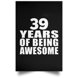 39th Birthday 39 Years Of Being Awesome - Poster Portrait