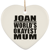 Joan World's Okayest Mum - Heart Ornament