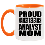 Proud Market Research Analyst Mom - 11oz Accent Mug Orange