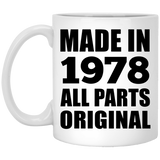 46th Birthday Made in 1978 All Parts Original - 11oz Coffee Mug