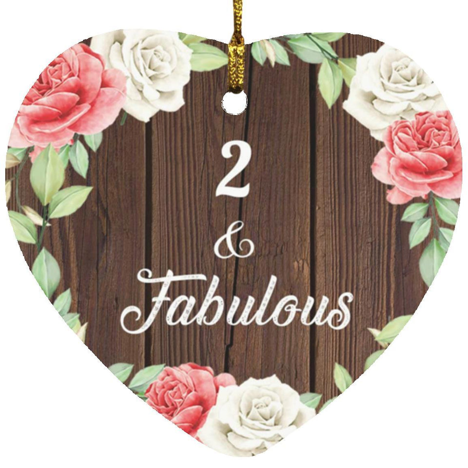 2nd Birthday 2 & Fabulous - Heart Ornament A