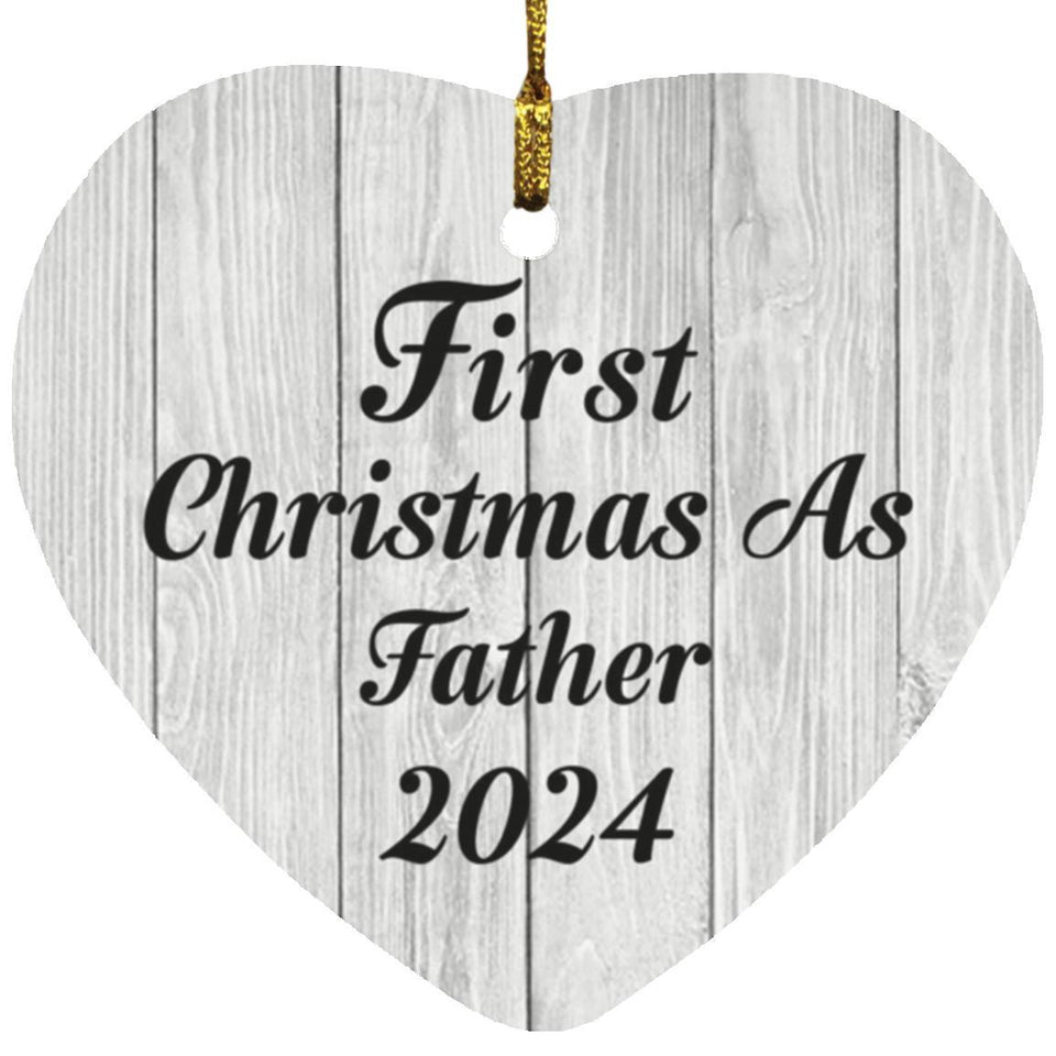First Christmas As Father 2024 - Heart Ornament F