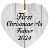First Christmas As Father 2024 - Heart Ornament F