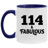 114th Birthday 114 & Fabulous - 11oz Accent Mug Purple